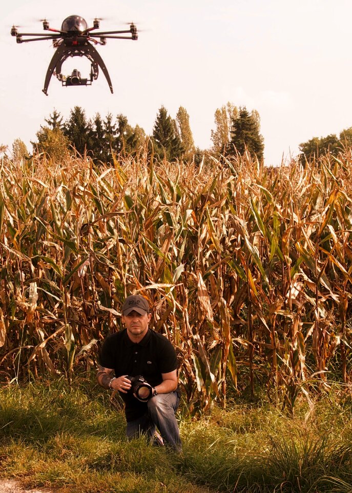 Rotors aerial view flying object