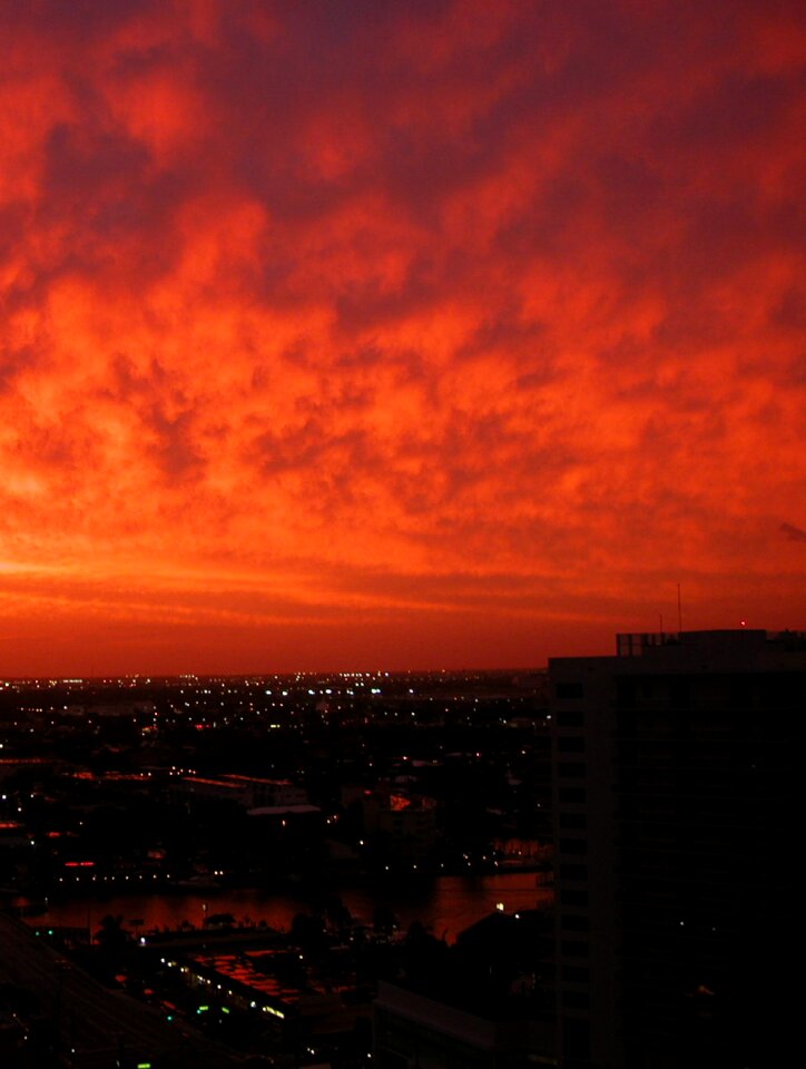 Red clouds night