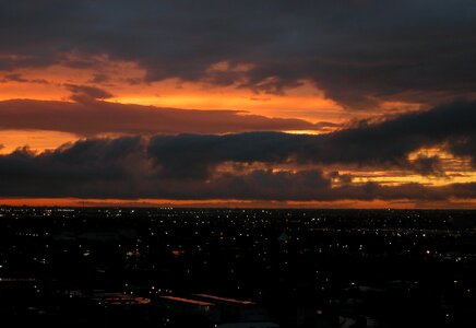 Clouds orange sky