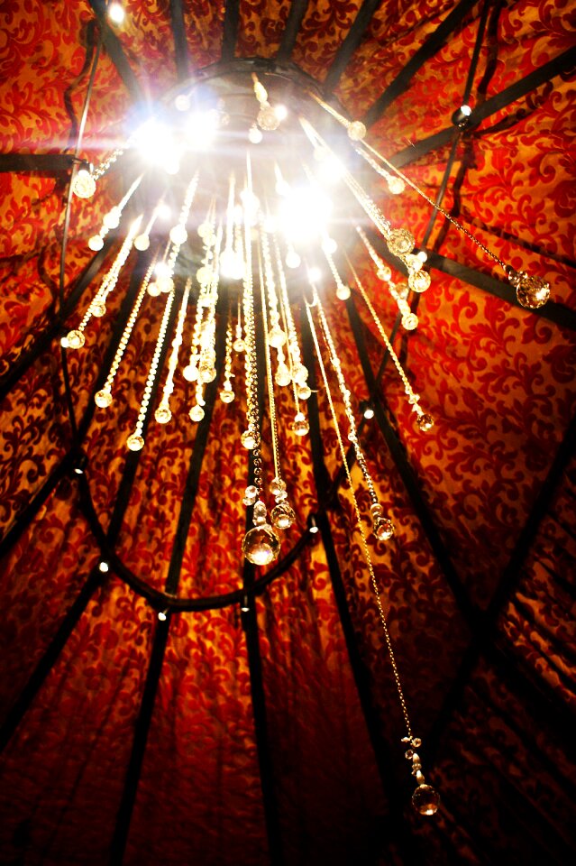 Mica crystal chandelier glass