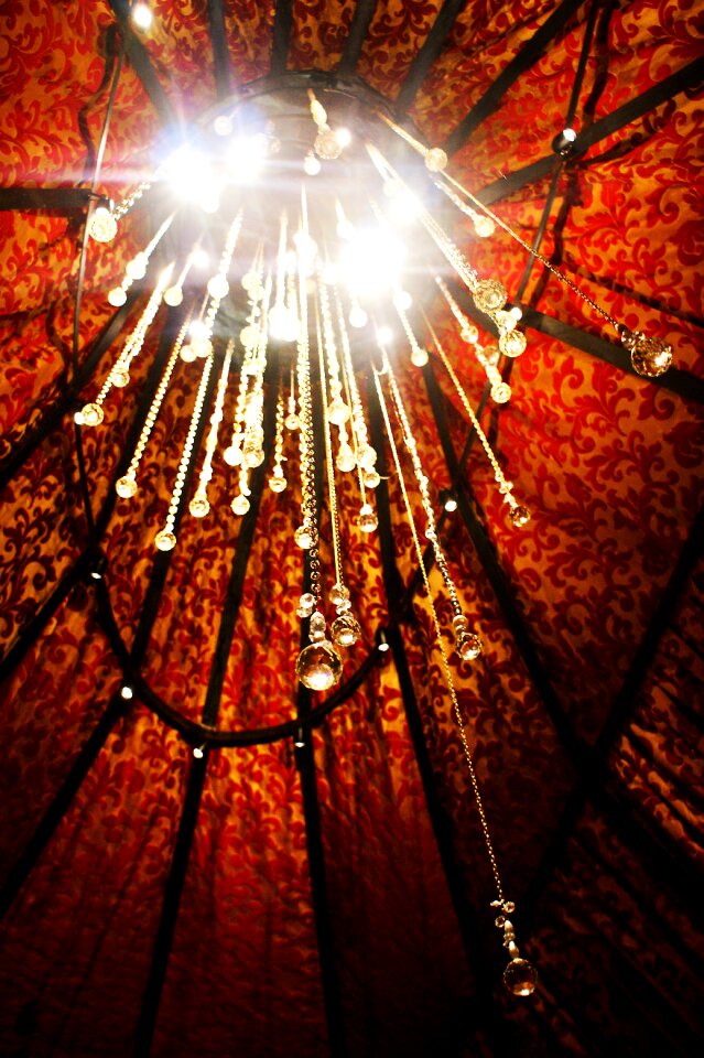 Mica crystal chandelier glass photo