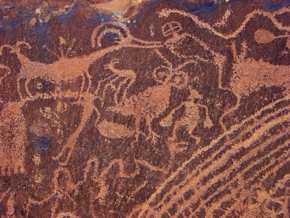 Ancient petroglyph rock