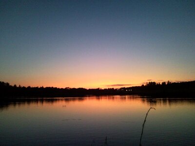 Pond summer sunset mirroring the landscape level