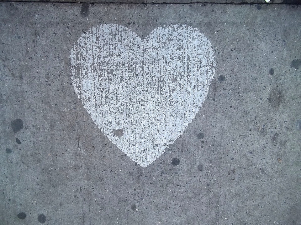 Street chalk valentine