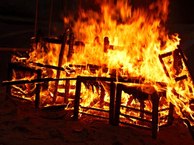 Campfire wood turn on