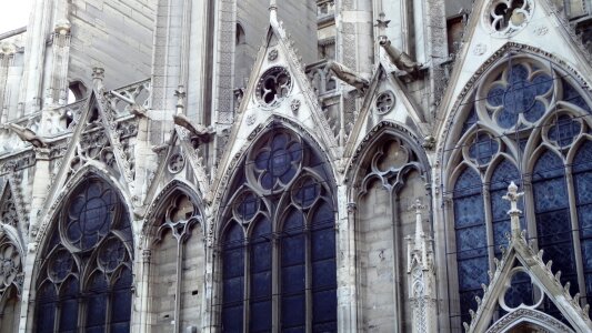 Notre dame stained glass windows paris photo