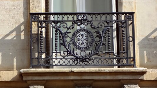 Iron fence window facade
