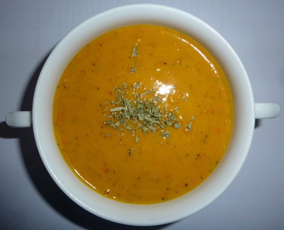 Delicate pumpkin soup food