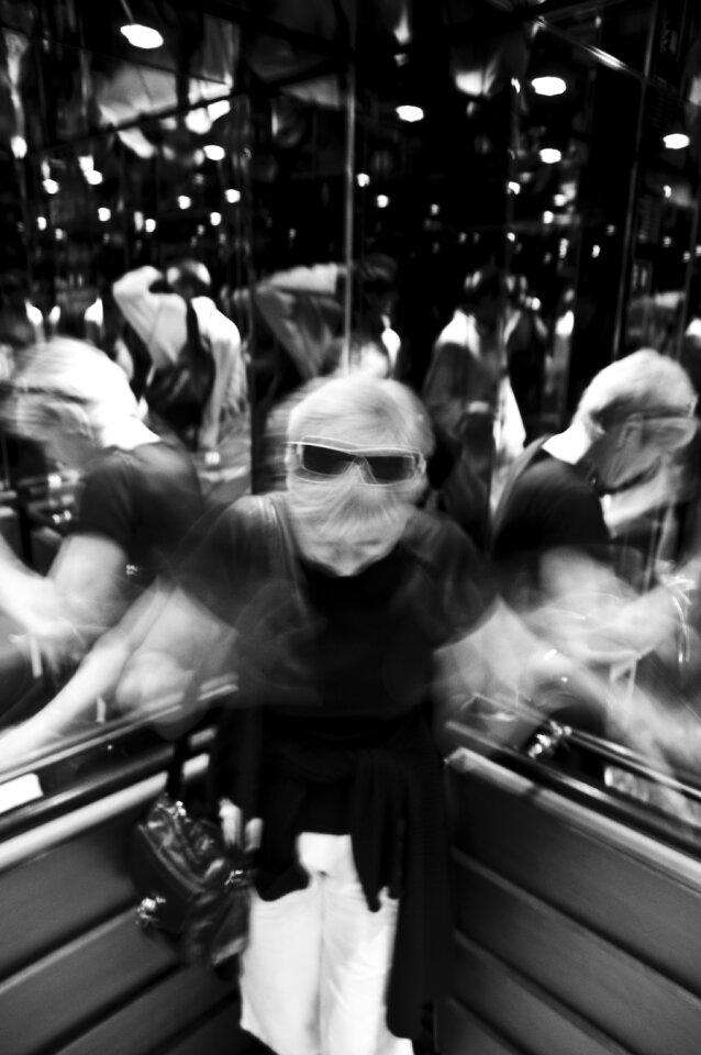 Black and white mirror dancing