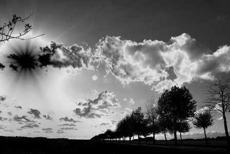 Black and white sky clouds
