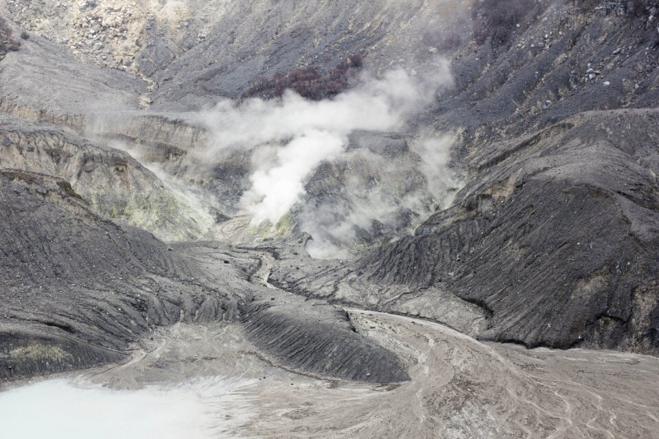 Smoky volcanic valley
