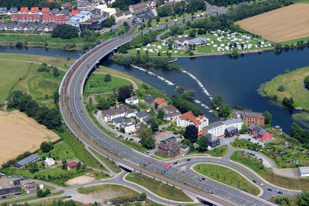 Ruhr bridge road aerial view