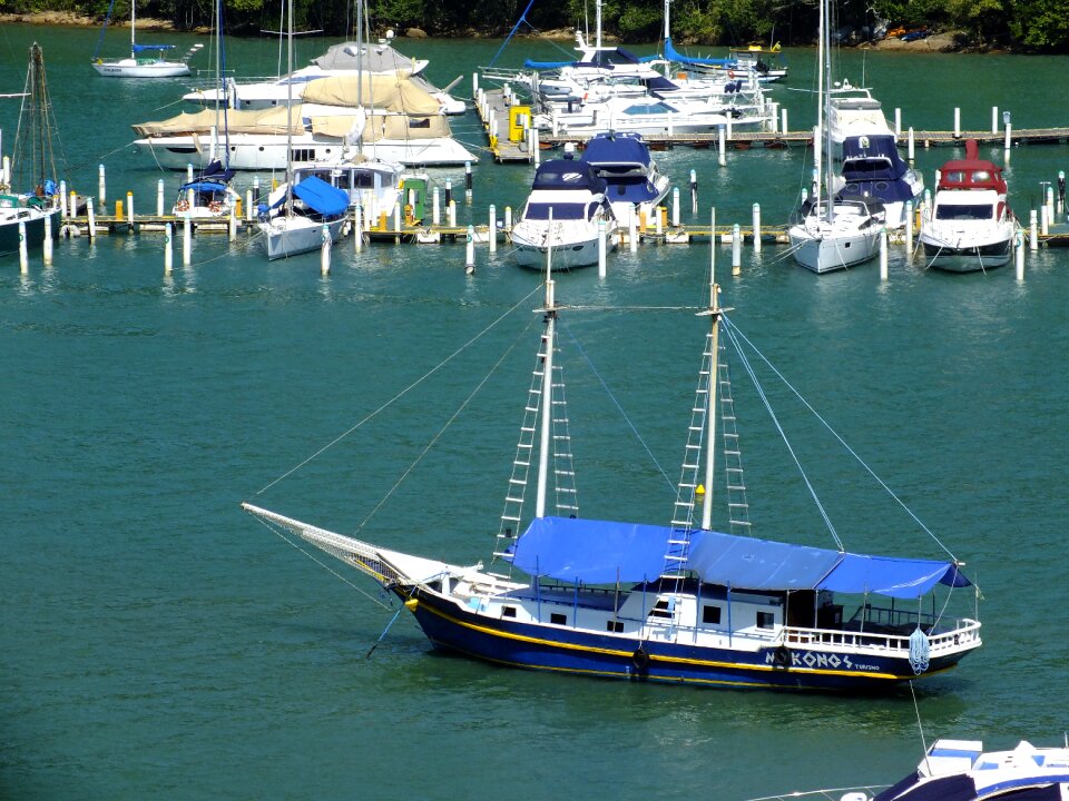 Landscape beach boats