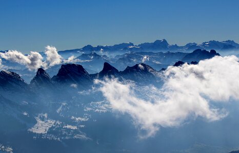 Swiss alps clouds sky photo