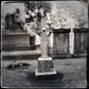 Old cemetery cross memorial