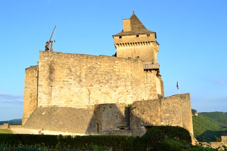 Medieval castle stone wall trebuchet