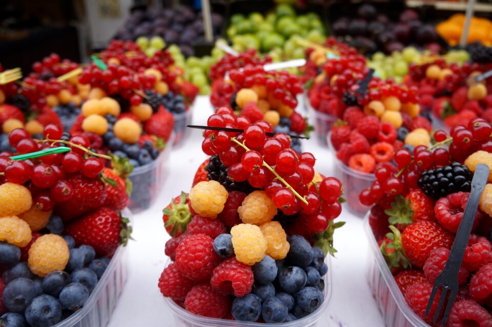 Fruit collection blueberry raspberry
