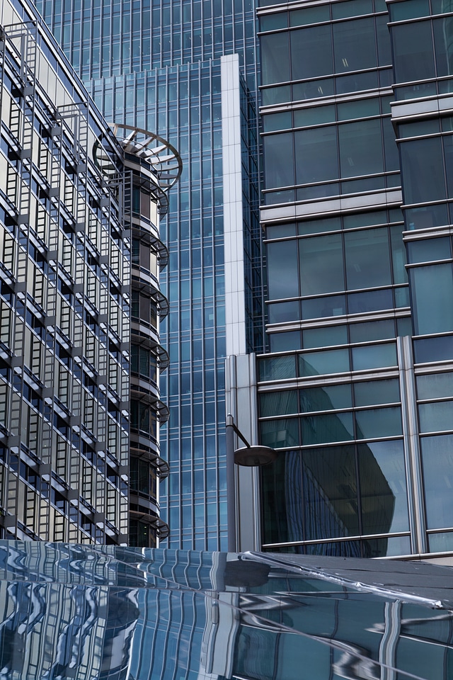 Background blue building