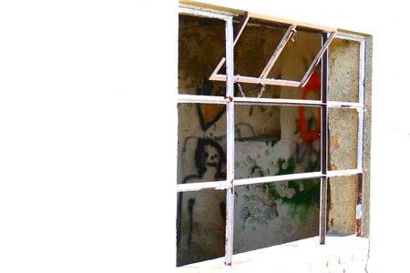 Destroyed graffiti face