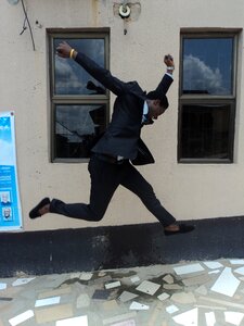 Jumping happy success