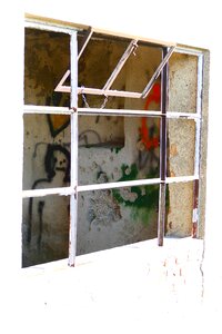 Destroyed graffiti face