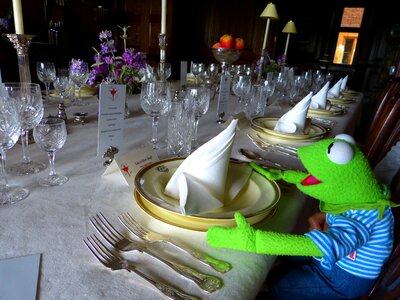 Table covered doll