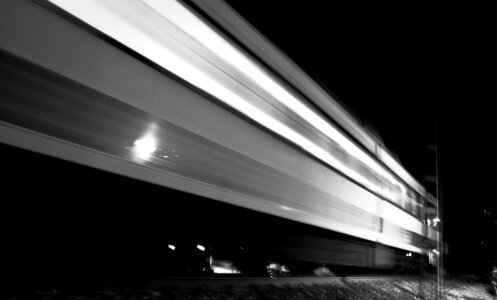 Train black and white speed