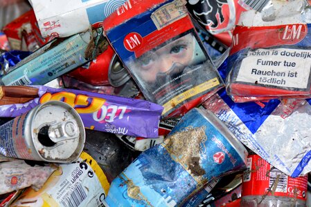 Cans garbage illegal dumping
