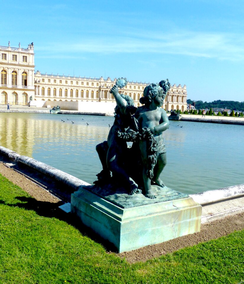 Closed versaille castle park figure