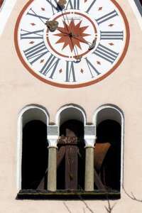 Clock tower church bell arched windows