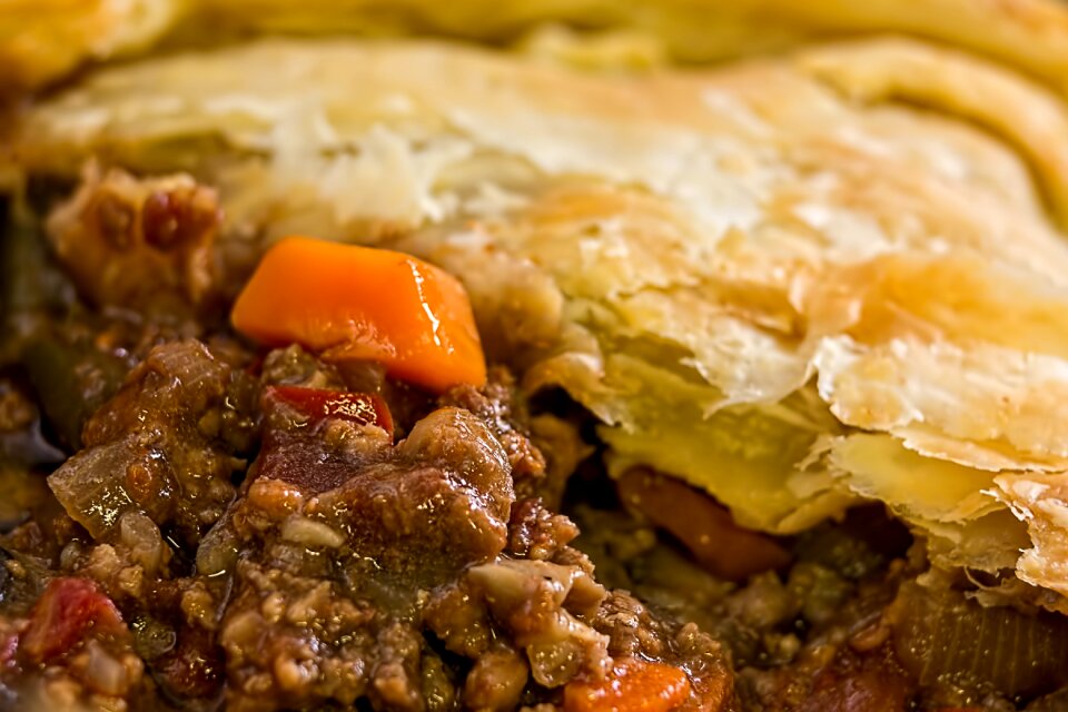 Warm meal baked golden