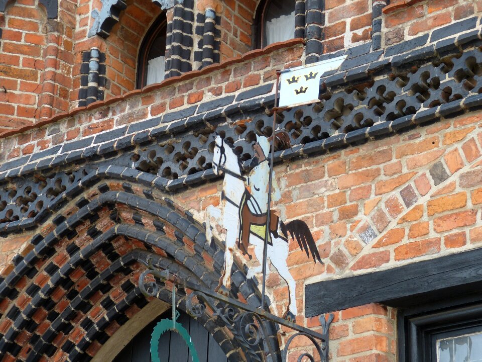 Historic center brick gothic shield