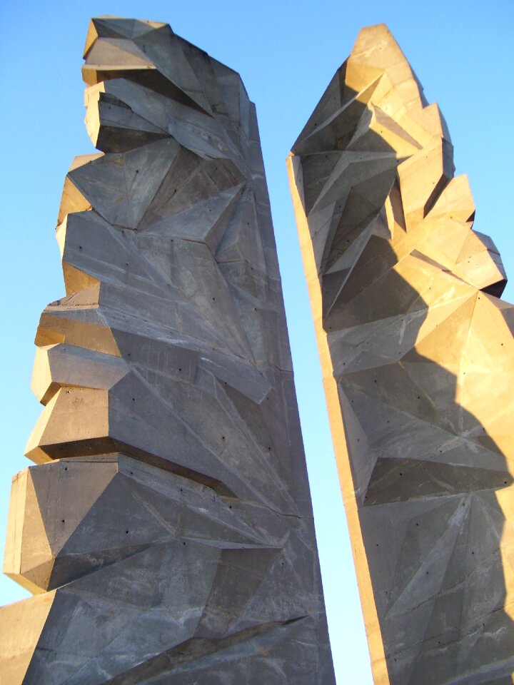 Monument rocks the background