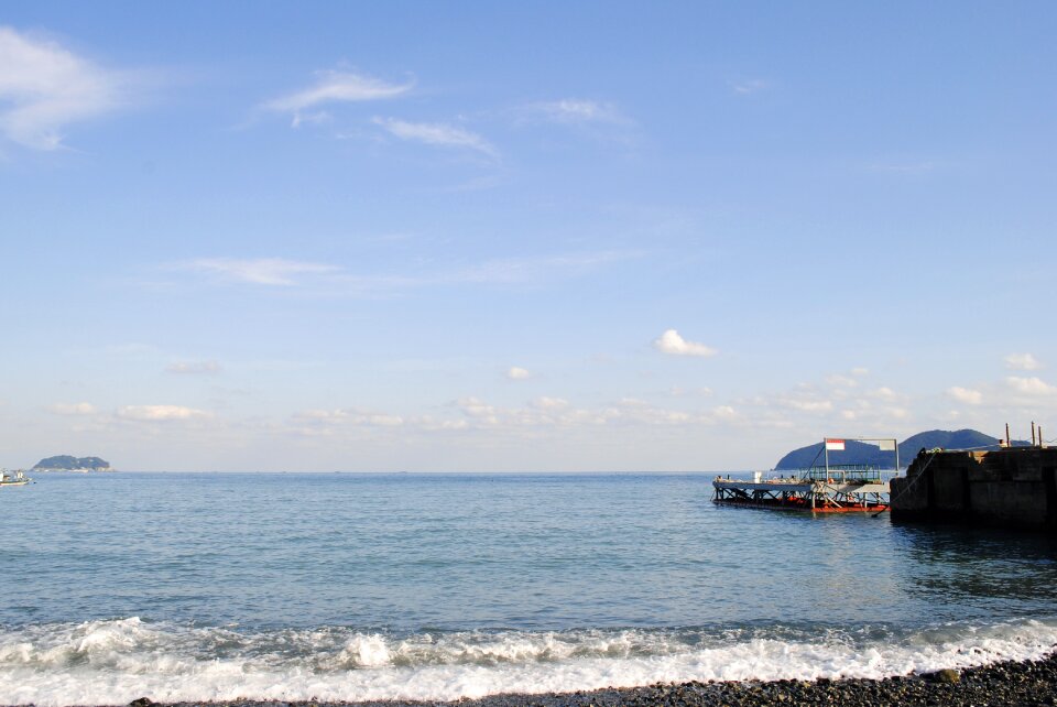 Blue dock landscape