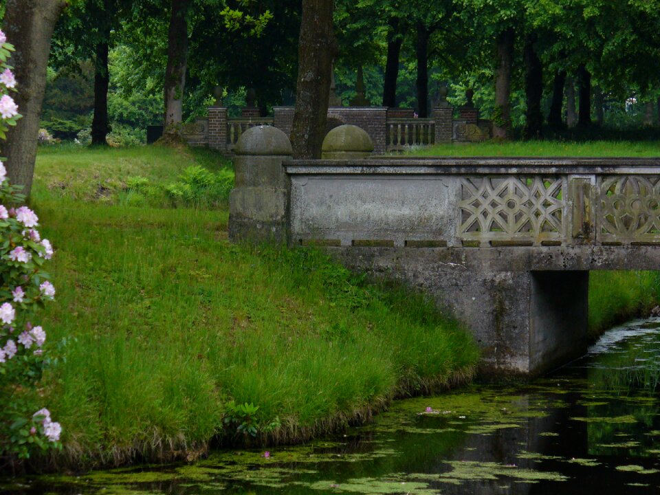 Masonry stone bridge river