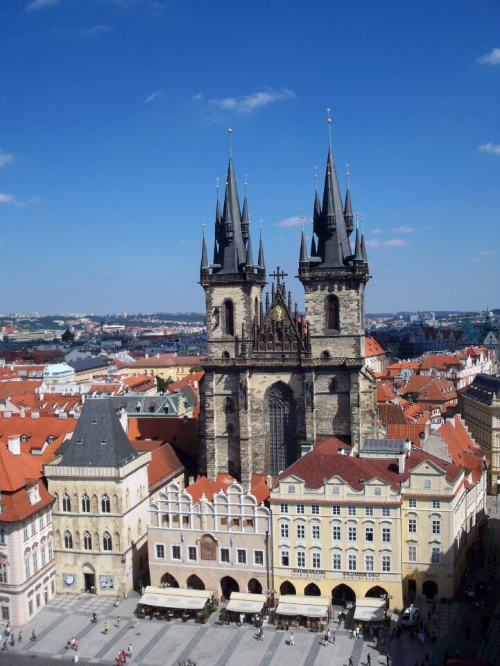 Czech republic aerial view view of the bell tower
