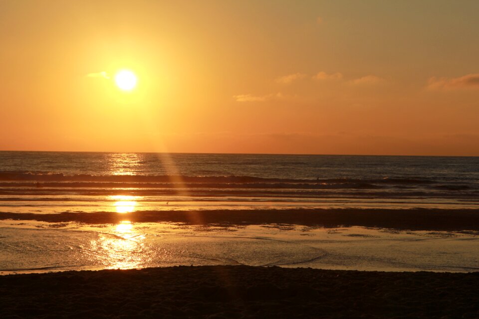 Sunset evening sky sun and sea