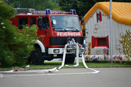 Auto equipment fire truck feuerloeschuebung photo