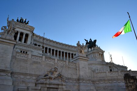 Italian flag italian palace