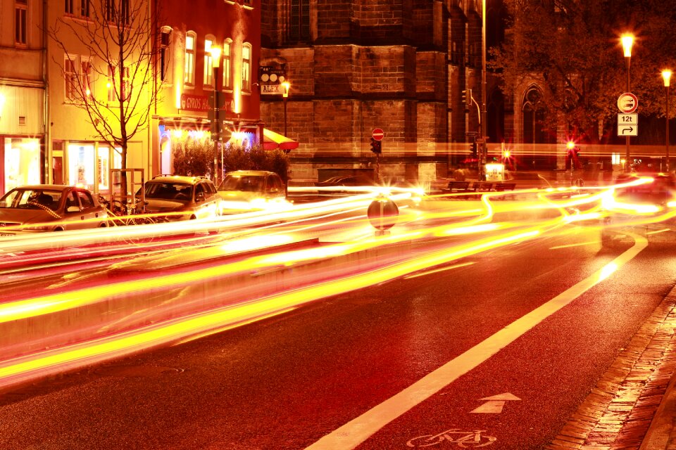 At night city lights