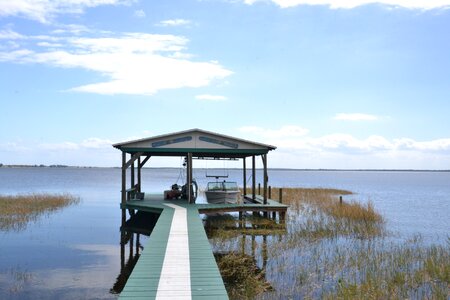 Water boat house photo