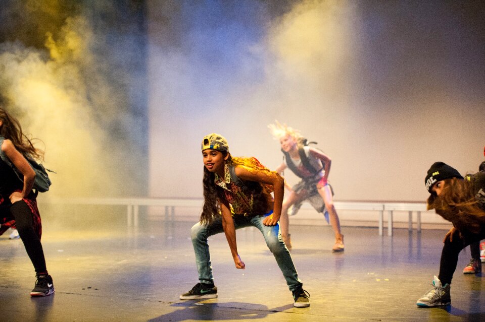 Breakdancing attractive brown dance