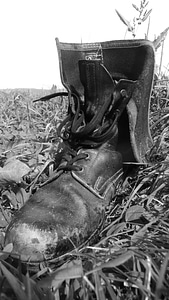 Battered dusty footwear