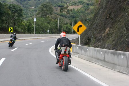 Curve motorcycle signal