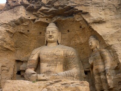 Big buddha the yungang grottoes carving photo