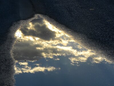Reflection cloud wet photo