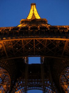 The eiffel tower paris night view photo