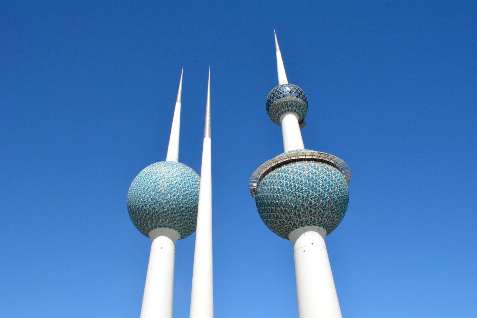 Blue tower cityscape