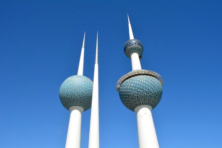 Blue tower cityscape