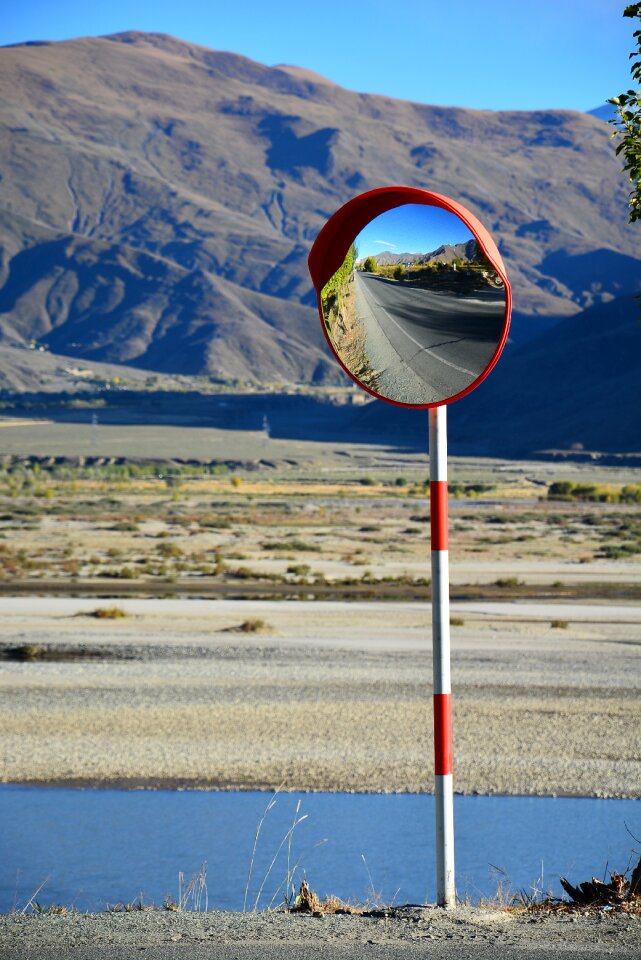 Roadside scenery highway turning mirrors